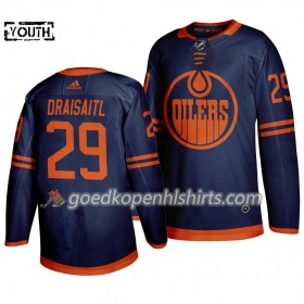 Edmonton Oilers Leon Draisaitl 29 Adidas 2019-2020 Blauw Authentic Shirt - Kinderen